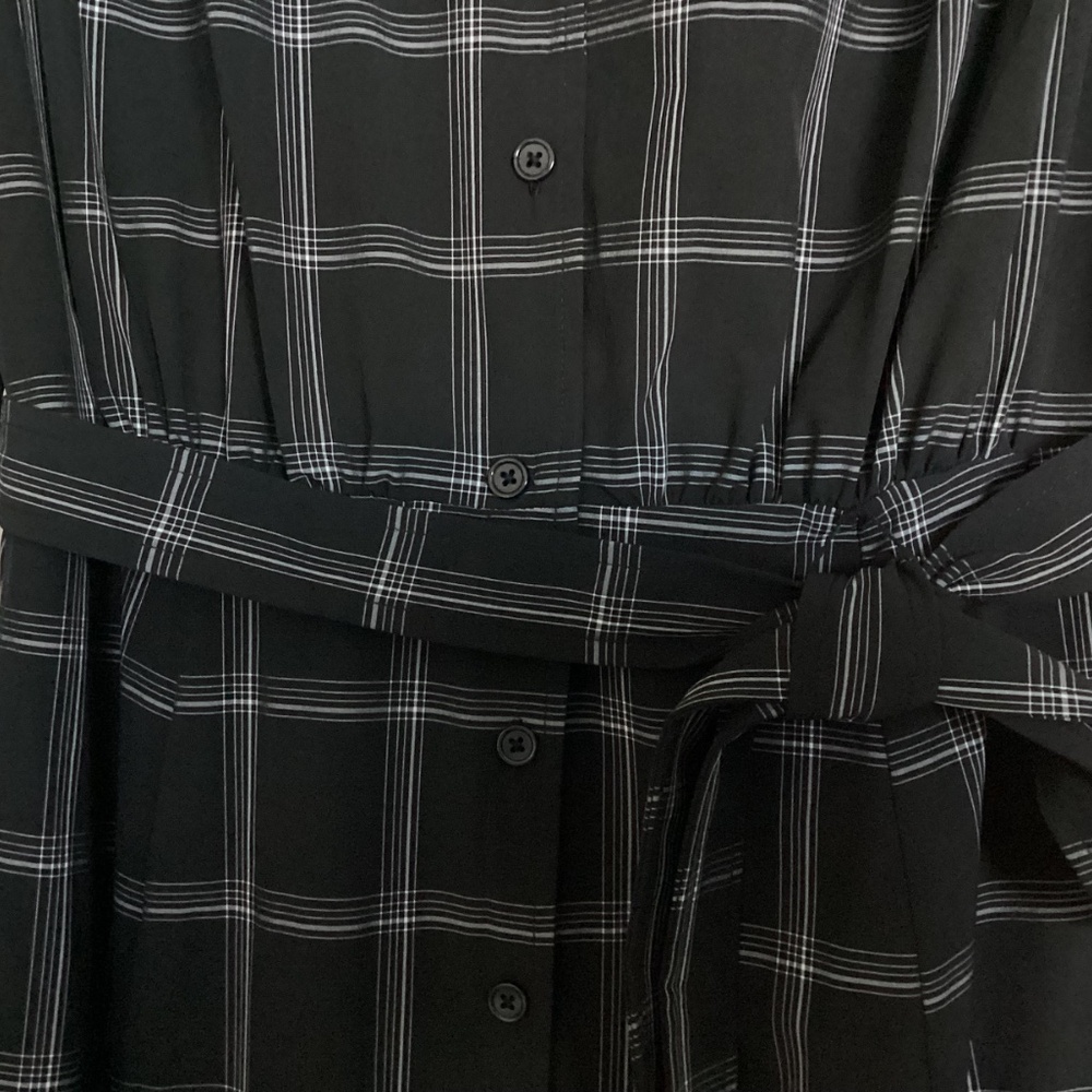 Calvin Klein Windowpane Plaid Cap Sleeve Midi Shirtdress, size 10 - Picture 7 of 12